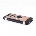 Wholesale iPhone 8 Plus / 7 Plus 360 Rotating Ring Stand Hybrid Case with Metal Plate (Black)